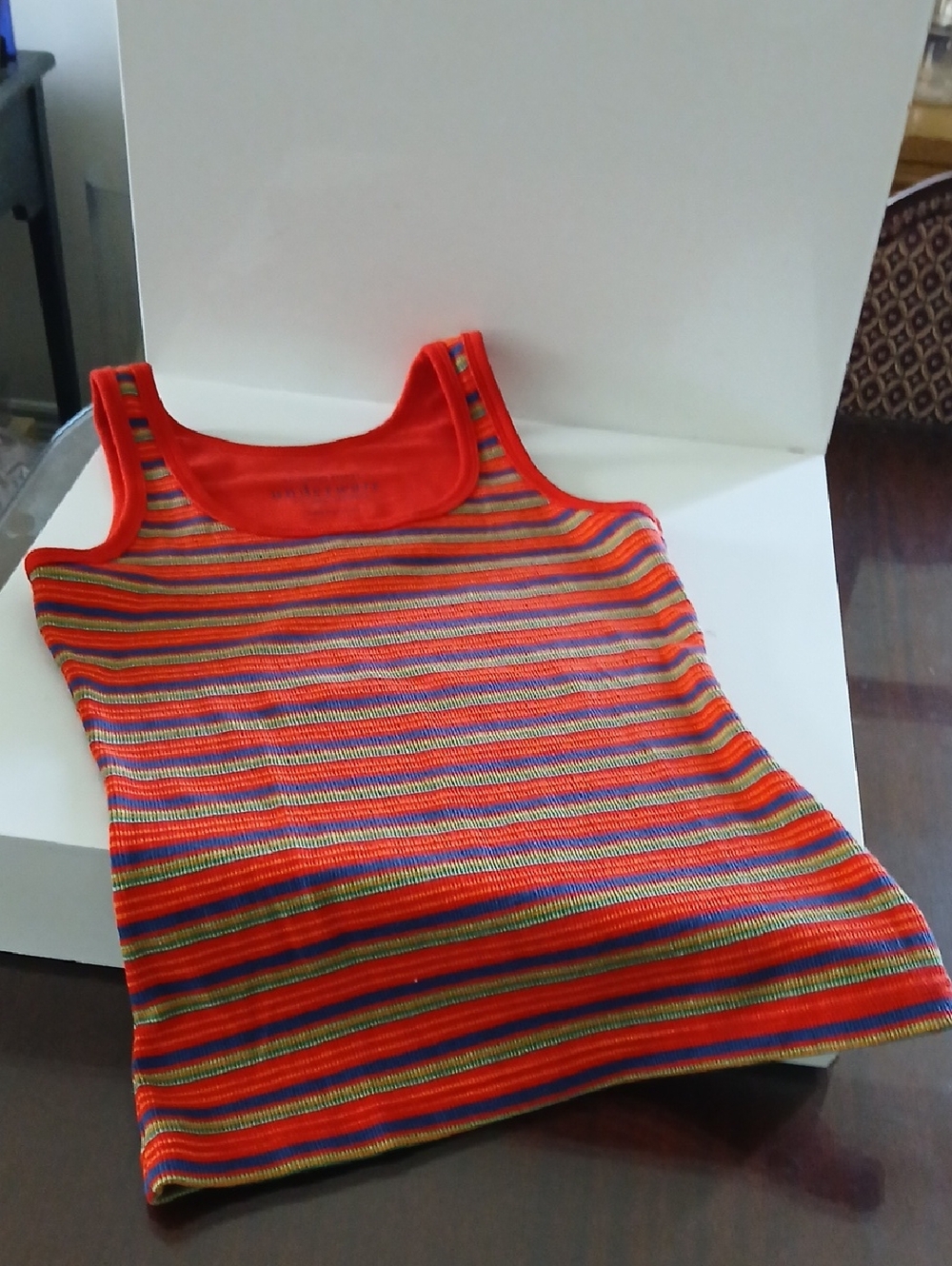 Victoria's Secret Red Multi-Stripe Knit Tank NWT